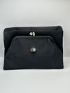 Lulu Guinness Black Satin Clutch Hadbag