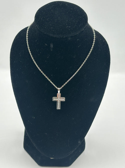 18ct White Gold Diamond Cross Pendant