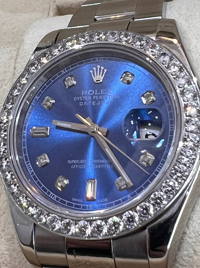Rolex Datejust 41mm Stainless Steel Blue Face Afterset Diamonds Elite rolex-datejust-41mm-stainless-steel-blue-face-afterset-diamonds-elite