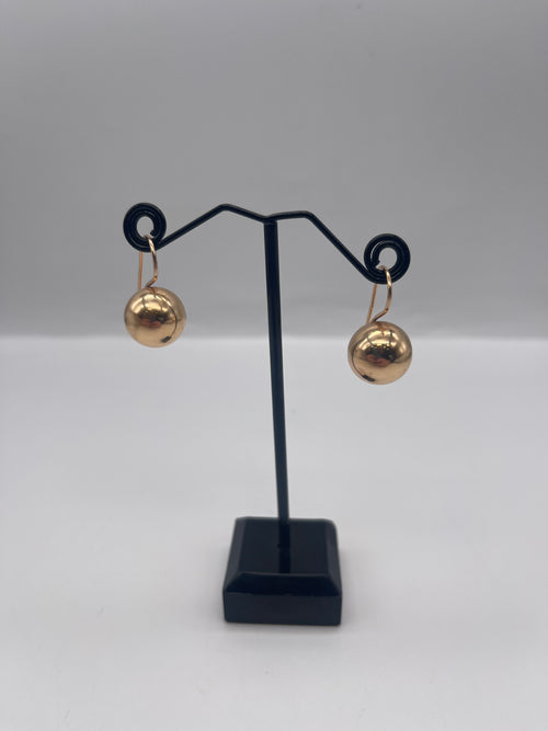 Gold Ball Hook Earrings