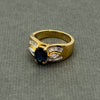 18ct Yellow Gold Dress/ Cocktail Ring, Sapphire & Diamond