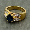 18ct Yellow Gold Dress/ Cocktail Ring, Sapphire & Diamond