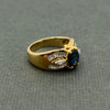 18ct Yellow Gold Dress/ Cocktail Ring, Sapphire & Diamond