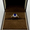 9ct White Gold Synthetic Sapphire and Cubic Zirconia Ring