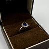 9ct White Gold Synthetic Sapphire and Cubic Zirconia Ring