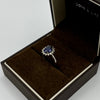 9ct White Gold Synthetic Sapphire and Cubic Zirconia Ring