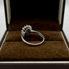 9ct White Gold Synthetic Sapphire and Cubic Zirconia Ring