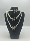 Chanel Pearl Necklace With CC Logos Double Length