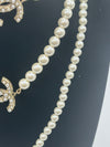 Chanel Pearl Necklace With CC Logos Double Length