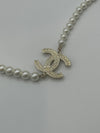 Chanel Pearl Necklace With CC Logos Double Length