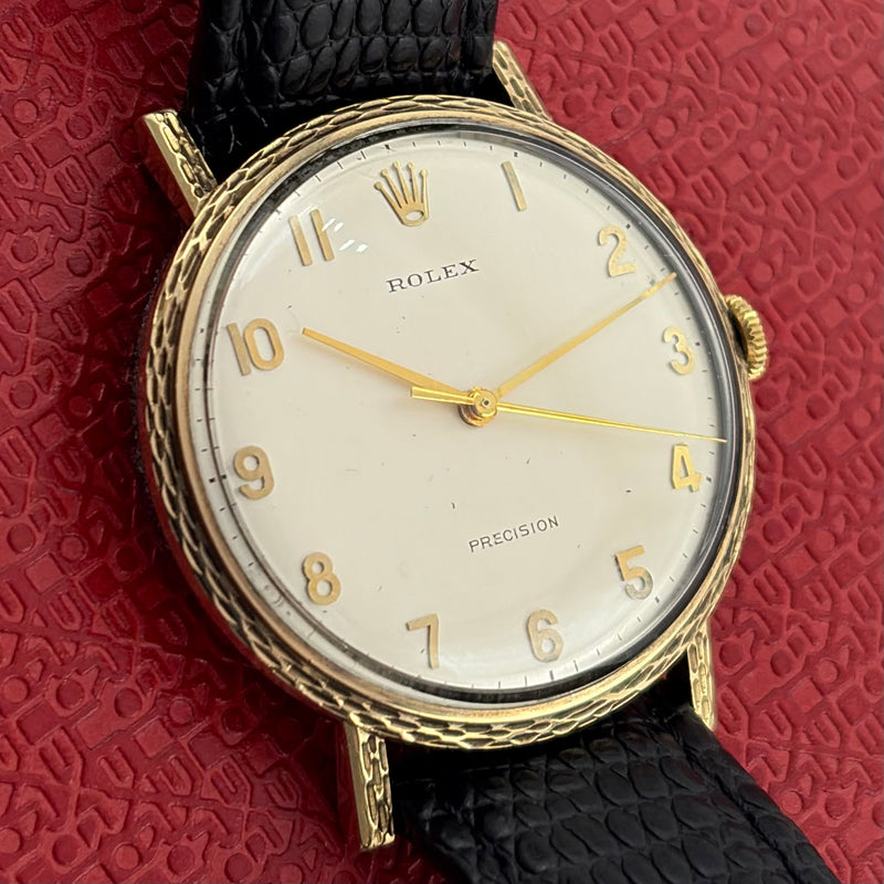 Rolex Precision ref.9659 18kt Gold Honeycomb Engraved – Elite HNW