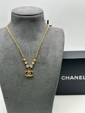 Chanel Gold Filigree 3 'CC' Necklace Q6JGOF17DB007 | WGACA