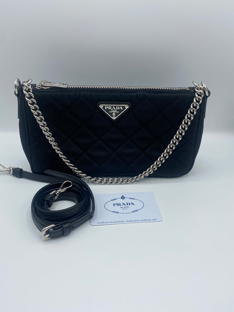 Prada quilted tessuto nylon shoulder bag hotsell