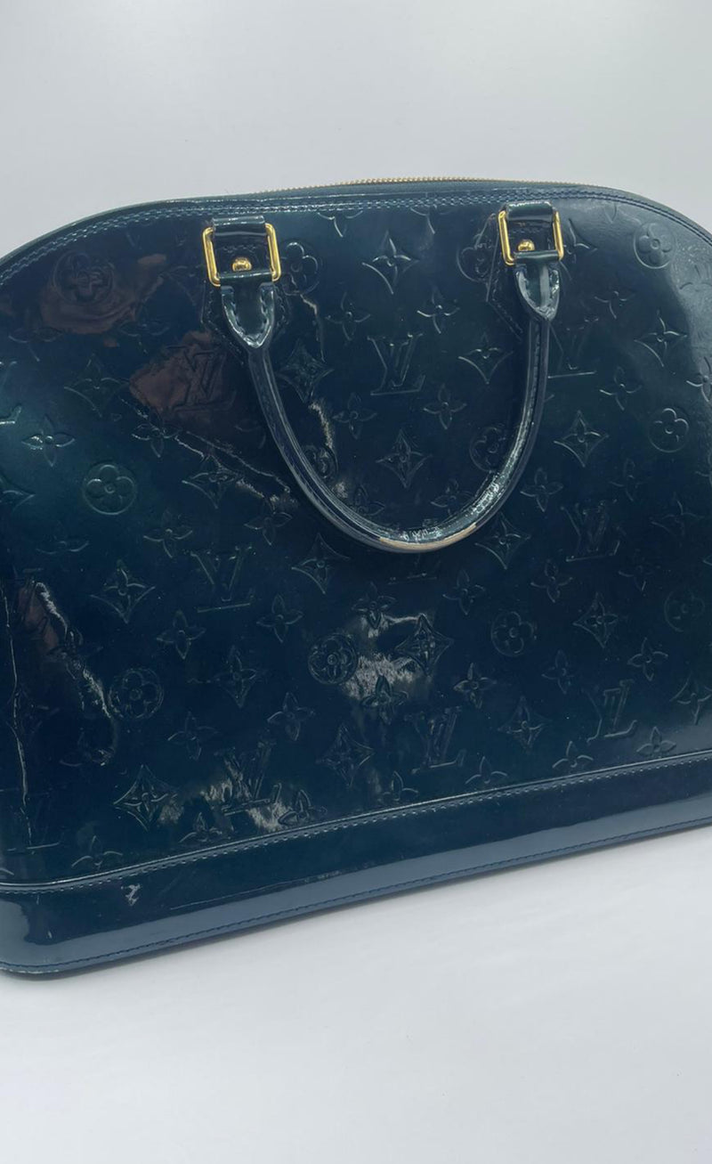 Louis Vuitton Handbag Alma Leather Midnight Blue