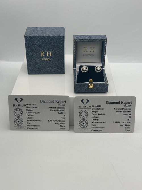 White Gold Diamond Solitaire Studs