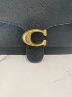 Coach Black Leather Handbag with Gold Hardware