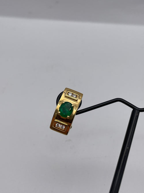 Emerald  and diamond earrings