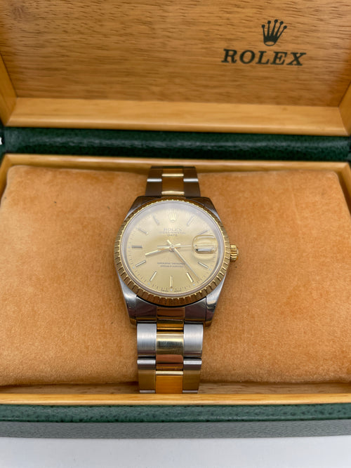 Rolex Datejust 34mm Bi-Metal Champagne dial