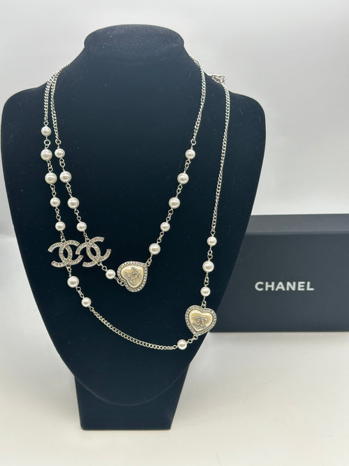Chanel Silver and Pearl Necklace