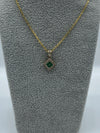 Emerald And Diamond Pendant Necklace