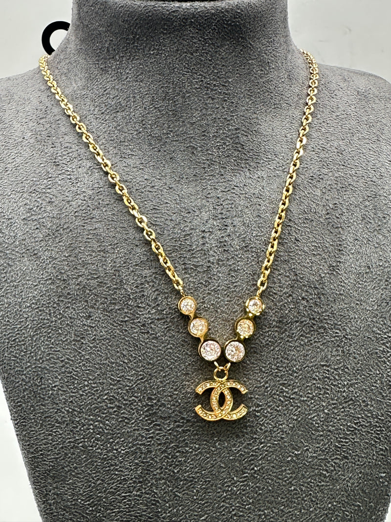 Chanel Gold Multi Color Stone CC Pendant Necklace | Chanel | Buy at  TrueFacet
