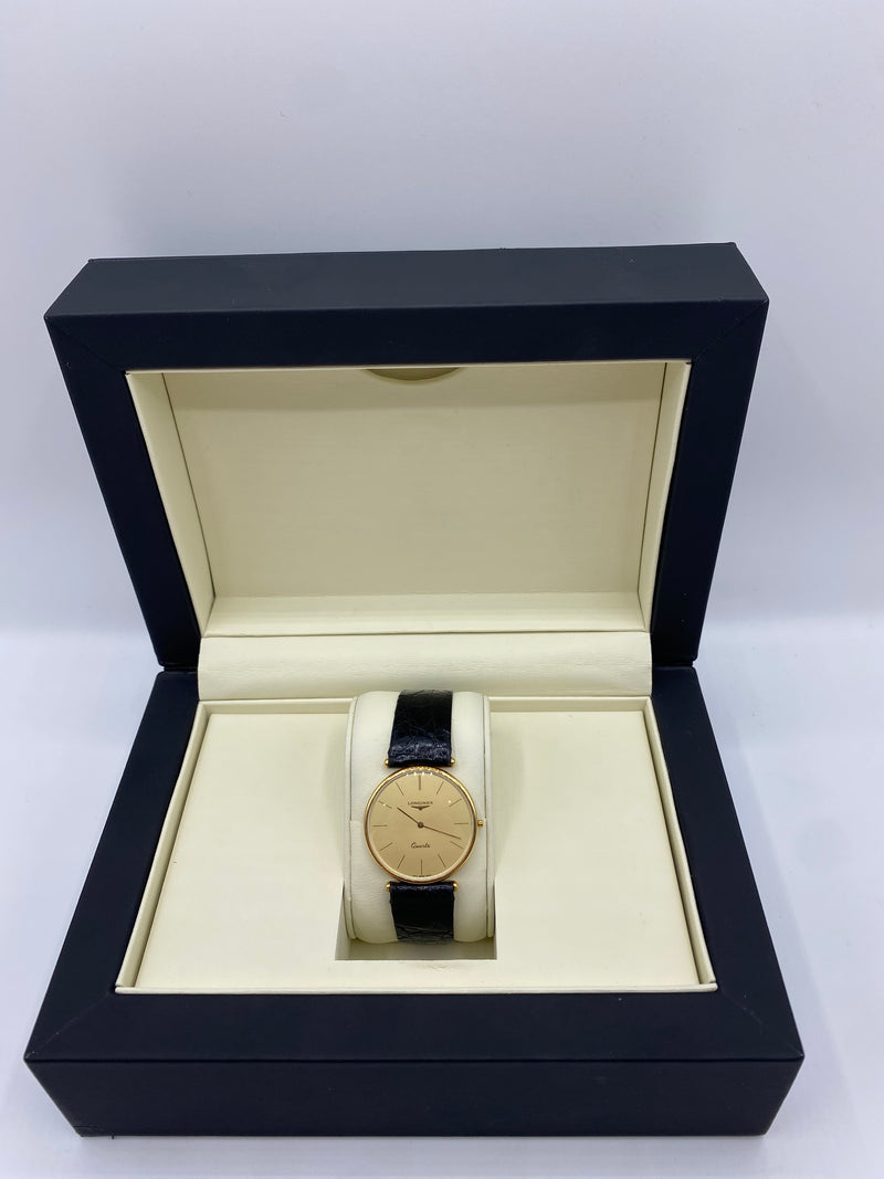Longines Quartz Présence Gold Watch with Leather starp