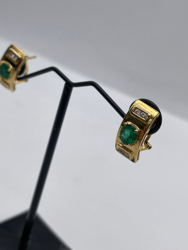 Emerald  and diamond earrings