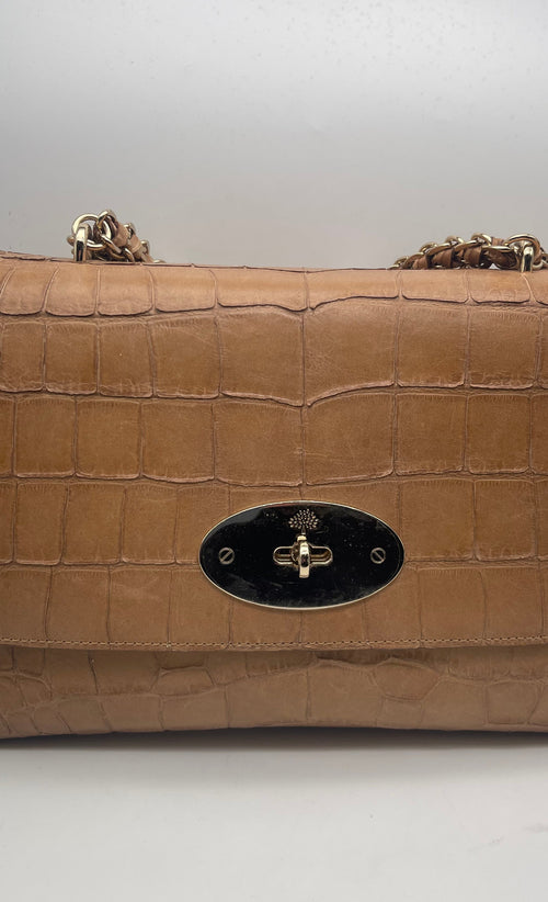 Mulberry Lily Camel Crocodile Bag