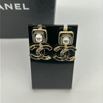 Chanel CC Logo Enamel Earrings