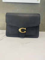 Coach Black Leather Handbag with Gold Hardware