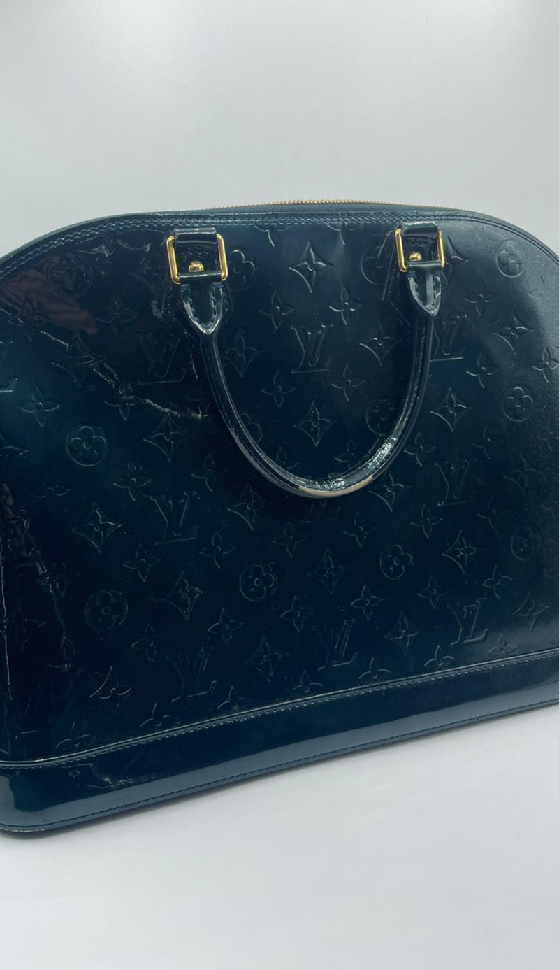Louis Vuitton Handbag Alma Leather Midnight Blue