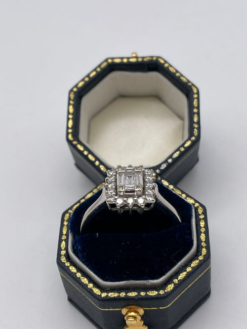 Diamond Cluster White Gold Ring