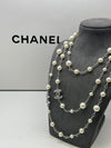 Chanel Double Length Pearl And Crystal Necklace