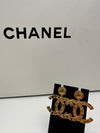 Chanel CC Logo Gold Drop Earrings