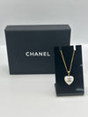 Chanel White Enamel Heart Pendant