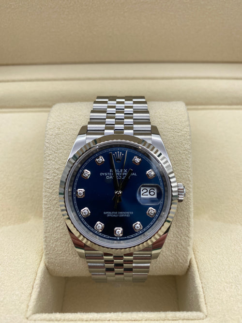 Rolex Datejust 36mm (blue face diamond dial) 2023