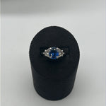 18ct White Gold Diamond and Sapphire Ring