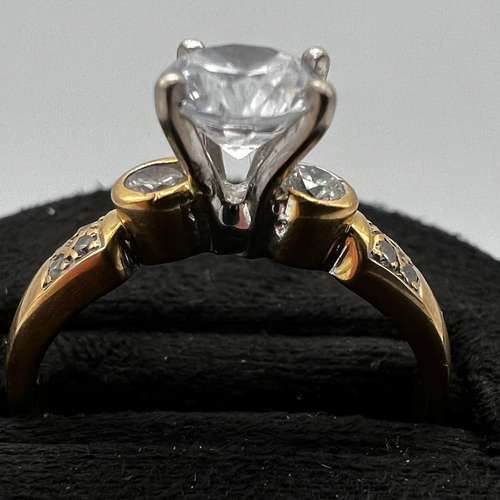 18ct Gold Ring with Large CZ Stone