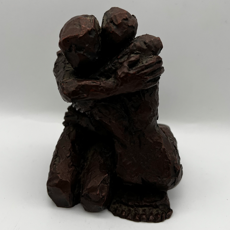 Carol Peace Limited Edition Brutalist Resin Sculpture Embracing Couple