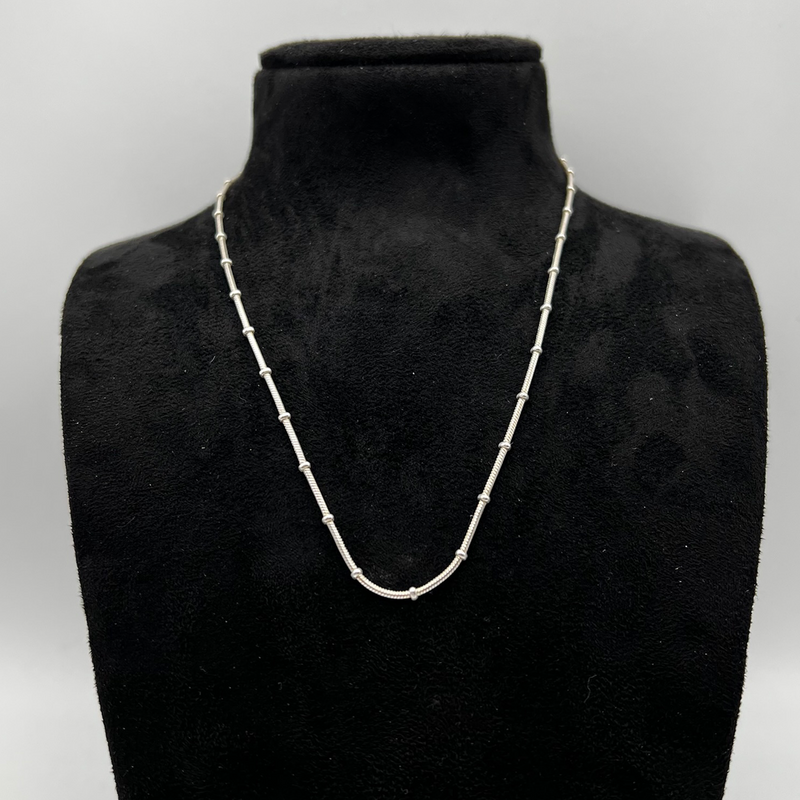 925 Sterling Silver Ball & Snake Chain Necklace, 15"