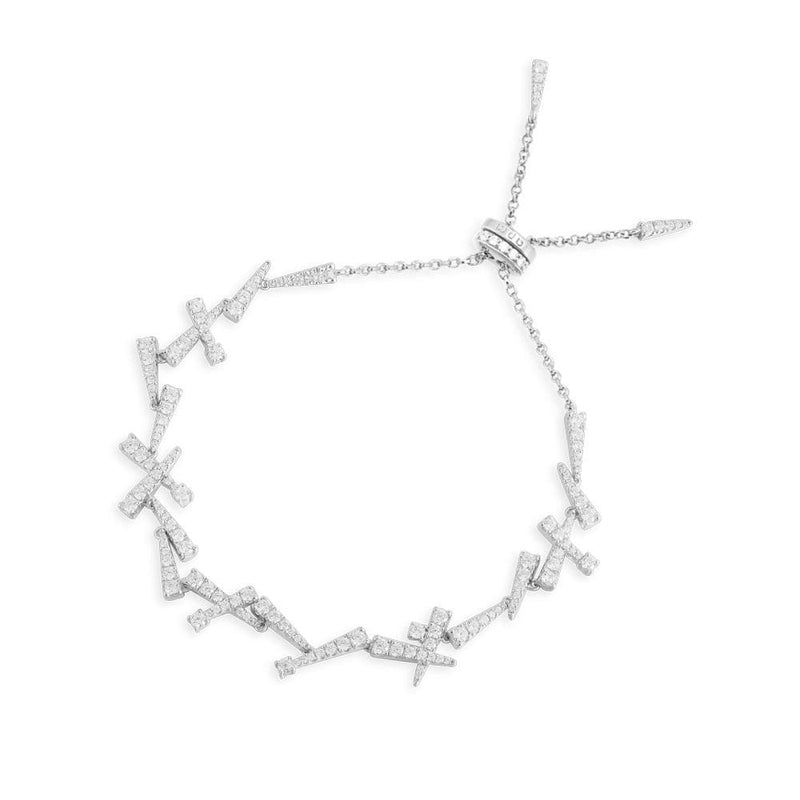 APM Monaco Festival Dainty Adjustable Bracelet - White Silver