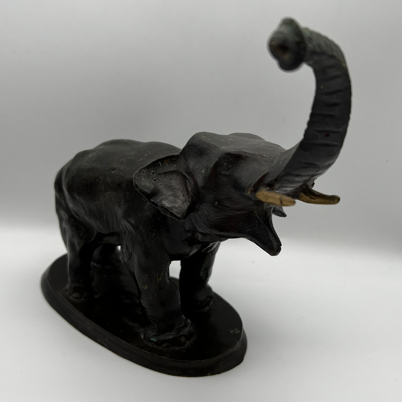 Antique Old Vintage Bronze Elephant Sculpture