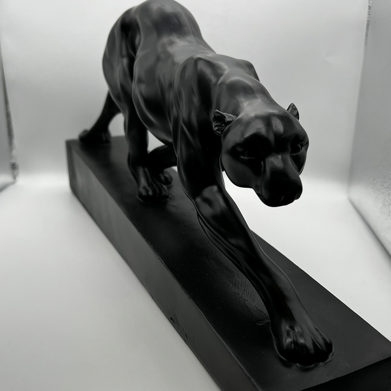 Black Panther Statue Art Deco Large 42 cm Jaguar Leopard Ornament Big Wild Cat