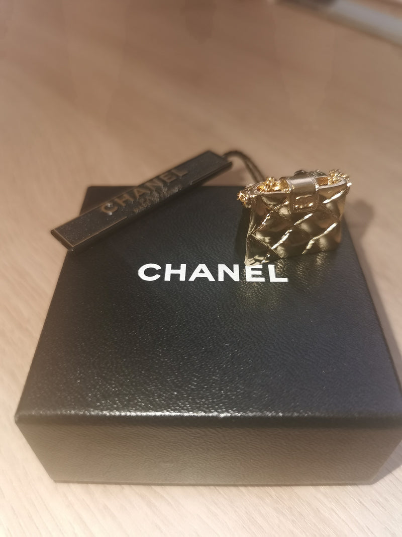 Chanel Gold Plated Handbag Brooch