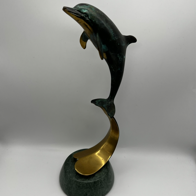 Leaping Dolphin Bronze Statue