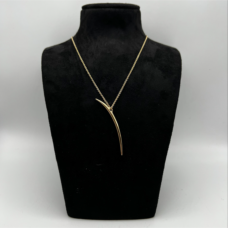 Shaun Leane Yellow Gold Vermeil Quill Long Pendant Necklace