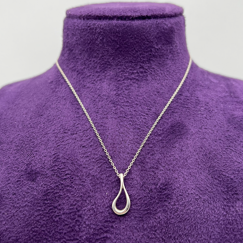 アクセサリー Tiffany & Co. Open Tear Drop Necklace Tiffany & Co. Elsa Peretti Open Teardrop Necklace – Elite HNW