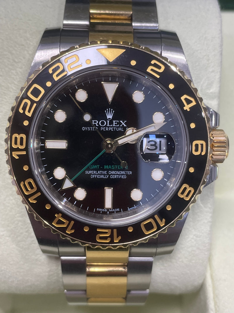 Rolex GMT II Steel & Gold with Green Hand Full Set