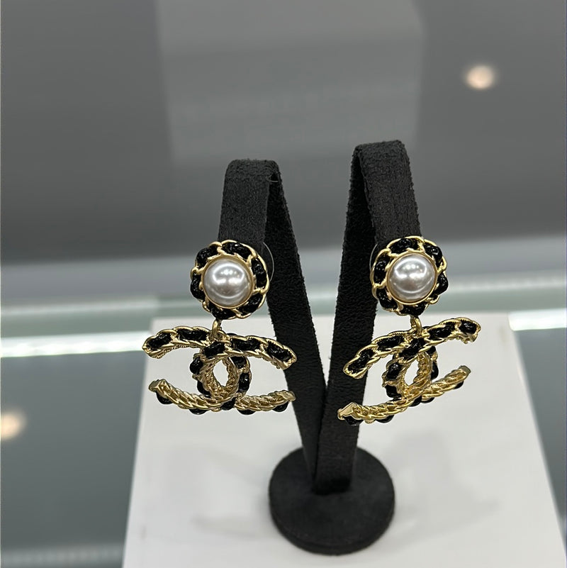 Chanel CC Drop Earrings