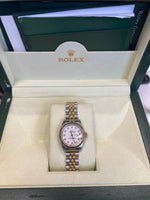 Rolex ladies datejust 26mm gold and stainless white face